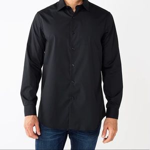 Men's Apt. 9® Premier Flex Regular-Fit Spread-Collar Dress Shirt in Black XXl